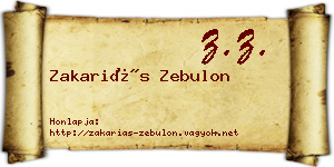 Zakariás Zebulon névjegykártya